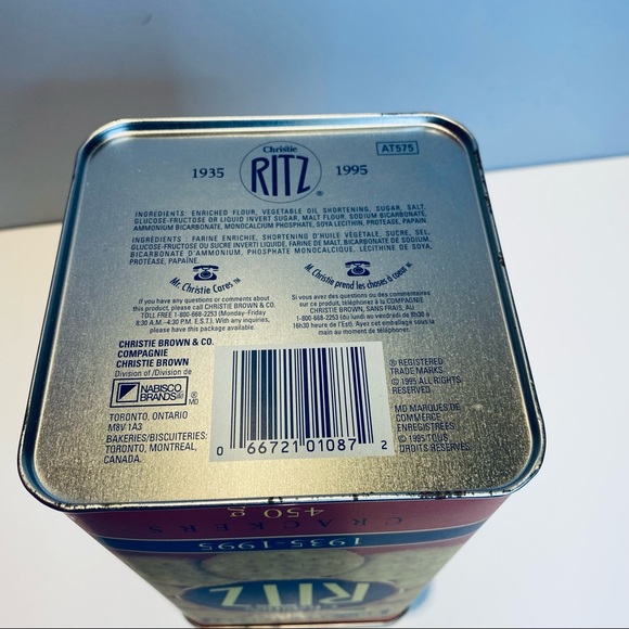 Vintage Ritz Cracker 1995 60th Anniversary Tin- Cracker Tin - Picture 4 of 14